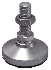 Gibraltar - 3/8-16 Bolt Thread, Studded Pivotal Stud Mount Leveling Pad & Mount - 3,750 Max Lb Capacity, 1-1/4" Base Diam - Industrial Tool & Supply