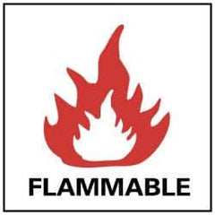 NMC - Flammable, Pressure Sensitive Vinyl Fire Sign - 7" Wide x 7" High - Industrial Tool & Supply