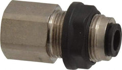 Legris - 1/4" Outside Diam, 1/4 NPT, Brass Push-to-Connect Tube Female Bulkhead - 290 Max psi - Industrial Tool & Supply