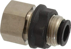 Legris - 3/8" Outside Diam, 1/4 NPT, Brass Push-to-Connect Tube Female Bulkhead - 290 Max psi - Industrial Tool & Supply