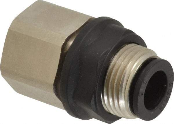 Legris - 3/8" Outside Diam, 3/8 NPT, Brass Push-to-Connect Tube Female Bulkhead - 290 Max psi - Industrial Tool & Supply