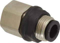 Legris - 3/8" Outside Diam, 3/8 NPT, Brass Push-to-Connect Tube Female Bulkhead - 290 Max psi - Industrial Tool & Supply