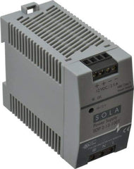 Sola/Hevi-Duty - 100 Watt, 3 to 2.5 Amp, 264 VAC, 375 VDC Input, 10 to 12 VDC Output, DIN Rail Power Supply - Screw Terminal Connection, 1 Output, 1.77 Inch Wide x 3.58 Inch Deep x 2.95 Inch High, Up to 80% Efficiency, 14 to 140°F, Green LED Display - Industrial Tool & Supply