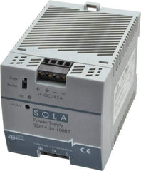 Sola/Hevi-Duty - 100 Watt, 4.20 Amp, 132 VAC, 264 VAC, 375 VDC Input, 24 to 28 VDC Output, DIN Rail Power Supply - Screw Terminal Connection, 1 Output, 2.85 Inch Wide x 3.8 Inch Deep x 2.95 Inch High, Up to 88% Efficiency, 14 to 140°F, Green LED Display - Industrial Tool & Supply