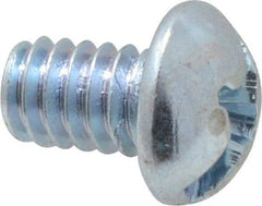Value Collection - 1/4-20 UNC, 3/8" Length Under Head Slotted/Phillips Drive Machine Screw - Round Head, Grade J82 Steel, Zinc-Plated Finish, Without Washer - Industrial Tool & Supply