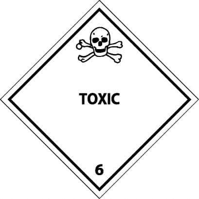 NMC - Toxic DOT Shipping Label - 4" High x 4" Wide - Industrial Tool & Supply