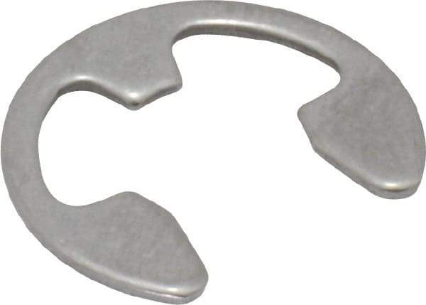 Rotor Clip - 7.7mm Groove Diam, 3/8" Shaft Diam, Passivated Stainless Steel, E Style External Retaining Rings - 0.039" Groove Width, 0.036" Groove Depth, 0.035" Ring Thickness, Grade 15-7 Grade 632 - Industrial Tool & Supply