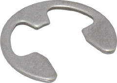 Rotor Clip - 7.7mm Groove Diam, 3/8" Shaft Diam, Passivated Stainless Steel, E Style External Retaining Rings - 0.039" Groove Width, 0.036" Groove Depth, 0.035" Ring Thickness, Grade 15-7 Grade 632 - Industrial Tool & Supply