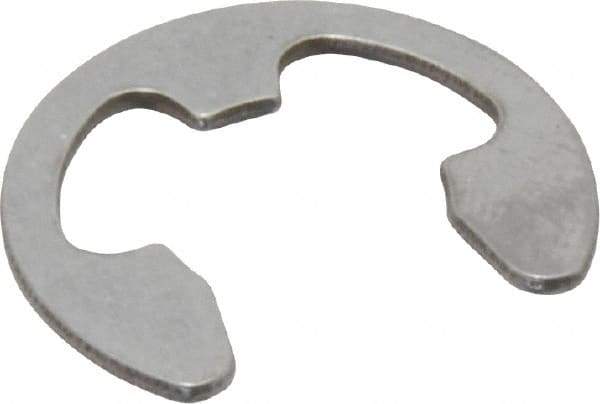 Rotor Clip - 10.06mm Groove Diam, 1/2" Shaft Diam, Passivated Stainless Steel, E Style External Retaining Rings - 0.046" Groove Width, 0.052" Groove Depth, 0.042" Ring Thickness, Grade 15-7 Grade 632 - Industrial Tool & Supply