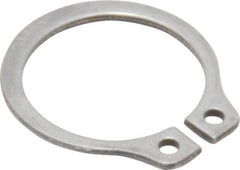 Rotor Clip - 11.89mm Groove Diam, 1/2" Shaft Diam, Passivated Stainless Steel, Snap External Retaining Rings - 0.039" Groove Width, 0.016" Groove Depth, 0.035" Ring Thickness, Grade 15-7 Grade 632 - Industrial Tool & Supply
