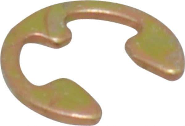 Rotor Clip - 3.73mm Groove Diam, 3/16" Shaft Diam, Cadmium-Plated Steel, E Style External Retaining Rings - 0.029" Groove Width, 0.02" Groove Depth, 0.025" Ring Thickness, Grade 1060-1090 - Industrial Tool & Supply