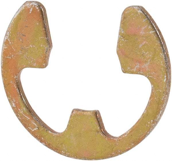 Rotor Clip - 7.7mm Groove Diam, 3/8" Shaft Diam, Cadmium-Plated Steel, E Style External Retaining Rings - 0.039" Groove Width, 0.036" Groove Depth, 0.035" Ring Thickness, Grade 1060-1090 - Industrial Tool & Supply