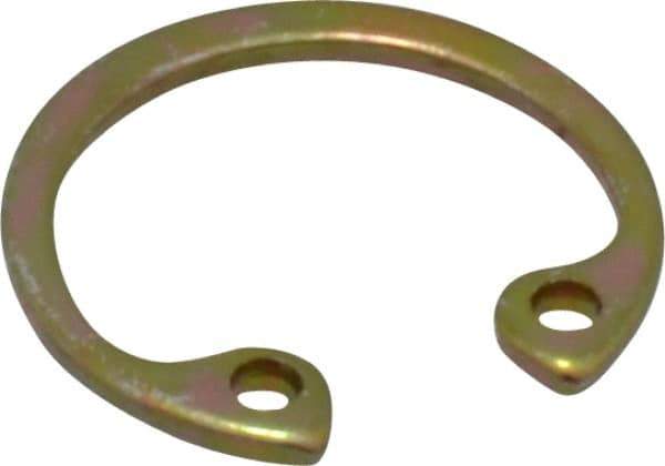 Rotor Clip - 0.035" Thick, Cadmium-Plated Finish, Steel Snap Internal Retaining Ring - 0.039" Groove Width, 0.015" Groove Depth, 0.53" Groove Diam, Grade 1060-1090 - Industrial Tool & Supply