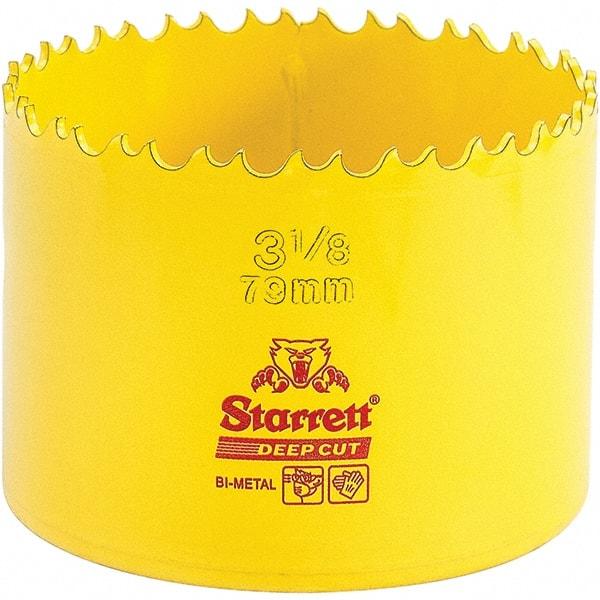 Starrett - 3-1/8" Diam, 2" Cutting Depth, Hole Saw - High Speed Steel Saw, Toothed Edge - Industrial Tool & Supply