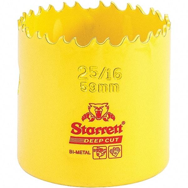Starrett - 2-5/16" Diam, 2" Cutting Depth, Hole Saw - High Speed Steel Saw, Toothed Edge - Industrial Tool & Supply