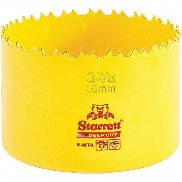 Starrett - 3-3/8" Diam, 2" Cutting Depth, Hole Saw - High Speed Steel Saw, Toothed Edge - Industrial Tool & Supply