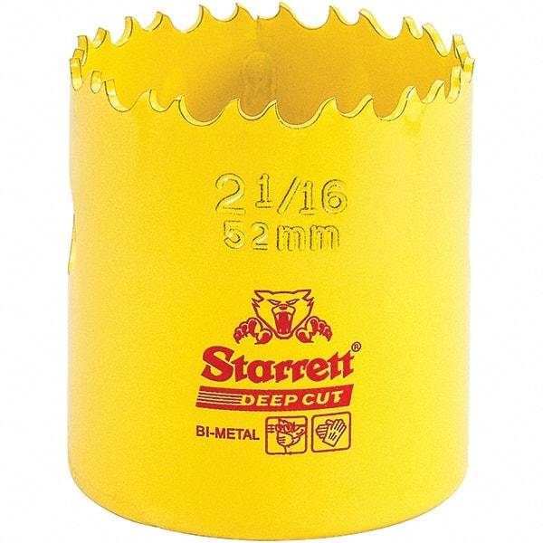 Starrett - 2-1/16" Diam, 2" Cutting Depth, Hole Saw - High Speed Steel Saw, Toothed Edge - Industrial Tool & Supply