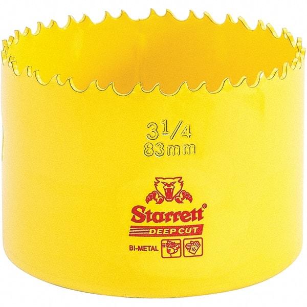 Starrett - 3-1/4" Diam, 2" Cutting Depth, Hole Saw - High Speed Steel Saw, Toothed Edge - Industrial Tool & Supply