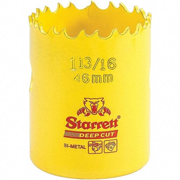 Starrett - 1-13/16" Diam, 2" Cutting Depth, Hole Saw - High Speed Steel Saw, Toothed Edge - Industrial Tool & Supply