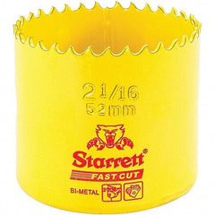 Starrett - 2-1/16" Diam, 1-5/8" Cutting Depth, Hole Saw - High Speed Steel Saw, Toothed Edge - Industrial Tool & Supply