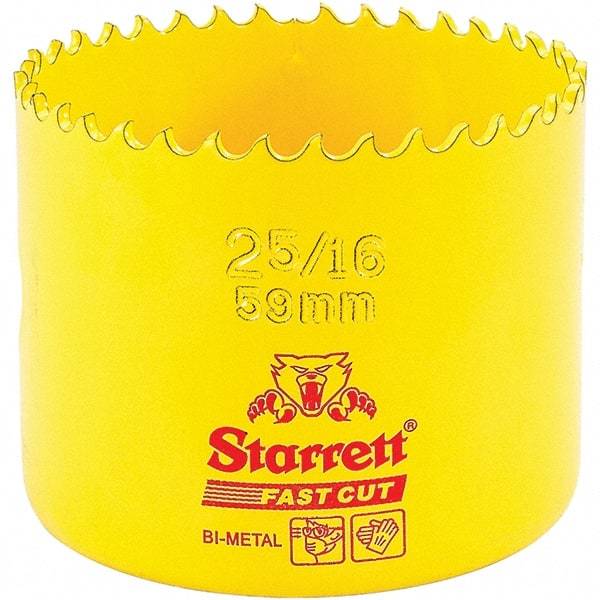 Starrett - 2-5/16" Diam, 1-5/8" Cutting Depth, Hole Saw - High Speed Steel Saw, Toothed Edge - Industrial Tool & Supply