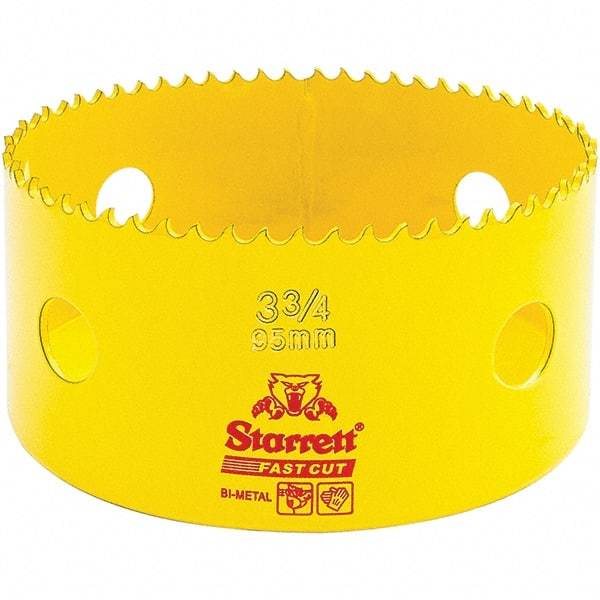 Starrett - 3-3/4" Diam, 1-5/8" Cutting Depth, Hole Saw - High Speed Steel Saw, Toothed Edge - Industrial Tool & Supply