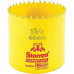 Starrett - 1-3/4" Diam, 1-5/8" Cutting Depth, Hole Saw - High Speed Steel Saw, Toothed Edge - Industrial Tool & Supply