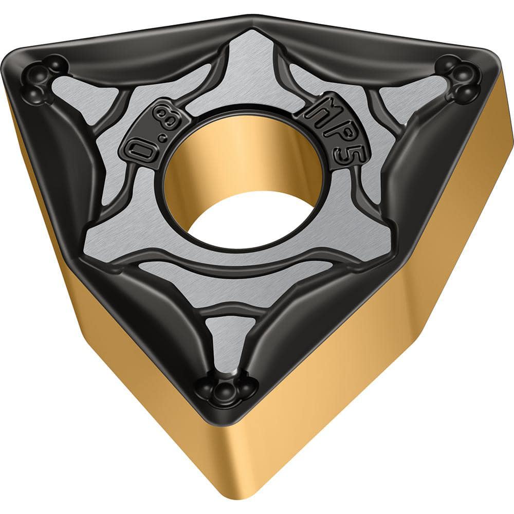 Turning Insert:  WNMG543-MP5 WPP10G,  Solid Carbide TiCN, Al2O3 & TiN Finish,  Neutral,  0.4280″ Long,  5/8″ Inscribed Circle,  0.0470″ Corner Radius,  80.0 &deg N/A Trigon,  Series  WNMG-MP5