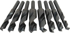 Interstate - 9/16 to 1", 118° Point, Oxide Finish, High Speed Steel Reduced Shank Drill Bit Set - Industrial Tool & Supply
