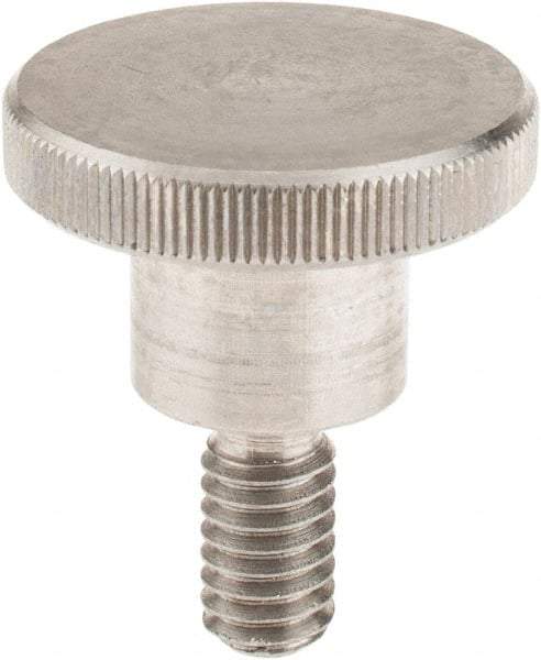 KIPP - 30mm Head, Knurled Knob - Threaded Stem, Stainless Steel - Industrial Tool & Supply