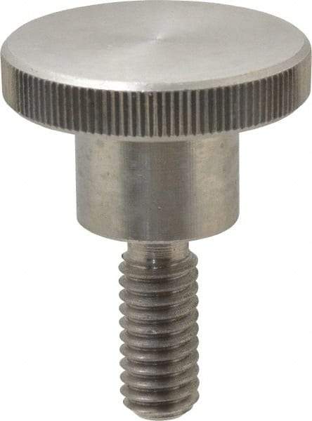 KIPP - 30mm Head, Knurled Knob - Threaded Stem, Stainless Steel - Industrial Tool & Supply