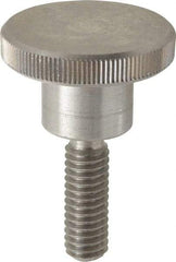 KIPP - 30mm Head, Knurled Knob - Threaded Stem, Stainless Steel - Industrial Tool & Supply