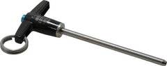 Jergens - 3/16" Diam, 3" Usable Length, T Handle, Push Button Quick Release Pin - 4-1/2" Overall Length, Grade 17-4 Stainless Steel, Passivated Finish - Industrial Tool & Supply