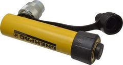 Enerpac - 5 Ton, 3" Stroke, 2.98 Cu In Oil Capacity, Portable Hydraulic Single Acting Cylinder - 0.99 Sq In Effective Area, 6.5" Lowered Ht., 9.5" Max Ht., 1.13" Cyl Bore Diam, 1" Plunger Rod Diam, 10,000 Max psi - Industrial Tool & Supply