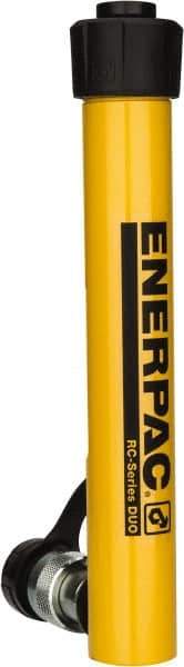 Enerpac - 5 Ton, 7" Stroke, 6.96 Cu In Oil Capacity, Portable Hydraulic Single Acting Cylinder - 0.99 Sq In Effective Area, 10.75" Lowered Ht., 17.75" Max Ht., 1.13" Cyl Bore Diam, 1" Plunger Rod Diam, 10,000 Max psi - Industrial Tool & Supply