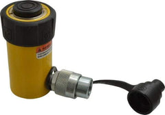 Enerpac - 10 Ton, 2.13" Stroke, 4.75 Cu In Oil Capacity, Portable Hydraulic Single Acting Cylinder - 2.24 Sq In Effective Area, 4.78" Lowered Ht., 6.91" Max Ht., 1.69" Cyl Bore Diam, 1.5" Plunger Rod Diam, 10,000 Max psi - Industrial Tool & Supply