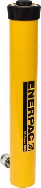 Enerpac - 15 Ton, 14" Stroke, 43.98 Cu In Oil Capacity, Portable Hydraulic Single Acting Cylinder - 3.14 Sq In Effective Area, 18.69" Lowered Ht., 32.69" Max Ht., 2" Cyl Bore Diam, 1.625" Plunger Rod Diam, 10,000 Max psi - Industrial Tool & Supply
