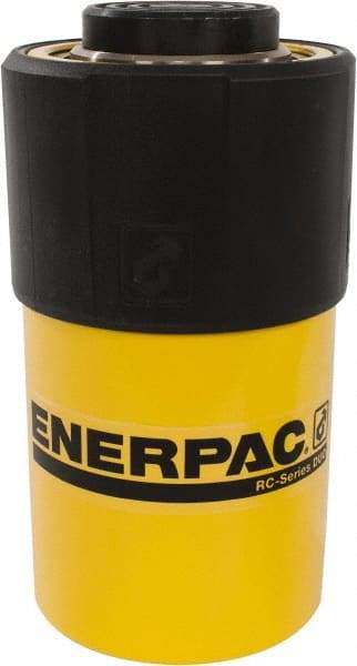 Enerpac - 25 Ton, 2" Stroke, 10.31 Cu In Oil Capacity, Portable Hydraulic Single Acting Cylinder - 5.16 Sq In Effective Area, 6.5" Lowered Ht., 8.5" Max Ht., 2.56" Cyl Bore Diam, 2.25" Plunger Rod Diam, 10,000 Max psi - Industrial Tool & Supply