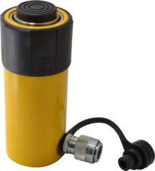 Enerpac - 25 Ton, 4" Stroke, 20.63 Cu In Oil Capacity, Portable Hydraulic Single Acting Cylinder - 5.16 Sq In Effective Area, 8.5" Lowered Ht., 12.5" Max Ht., 2.56" Cyl Bore Diam, 2.25" Plunger Rod Diam, 10,000 Max psi - Industrial Tool & Supply