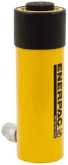 Enerpac - 25 Ton, 6.25" Stroke, 32.23 Cu In Oil Capacity, Portable Hydraulic Single Acting Cylinder - 5.16 Sq In Effective Area, 10.75" Lowered Ht., 17" Max Ht., 2.56" Cyl Bore Diam, 2.25" Plunger Rod Diam, 10,000 Max psi - Industrial Tool & Supply