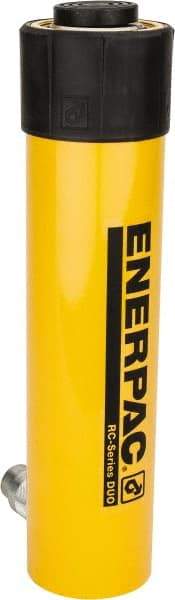 Enerpac - 25 Ton, 10.25" Stroke, 52.86 Cu In Oil Capacity, Portable Hydraulic Single Acting Cylinder - 5.16 Sq In Effective Area, 14.75" Lowered Ht., 25" Max Ht., 2.56" Cyl Bore Diam, 2.25" Plunger Rod Diam, 10,000 Max psi - Industrial Tool & Supply