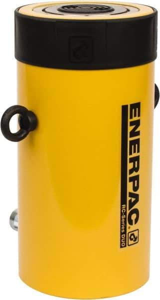 Enerpac - 100 Ton, 6.63" Stroke, 136.67 Cu In Oil Capacity, Portable Hydraulic Single Acting Cylinder - 20.63 Sq In Effective Area, 14.06" Lowered Ht., 20.69" Max Ht., 5.13" Cyl Bore Diam, 4.125" Plunger Rod Diam, 10,000 Max psi - Industrial Tool & Supply