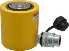 Enerpac - 20 Ton, 1.75" Stroke, 7.75 Cu In Oil Capacity, Portable Hydraulic Low Profile Cylinder - 4.43 Sq In Effective Area, 3.88" Lowered Ht., 5.63" Max Ht., 2.38" Cyl Bore Diam, 2" Plunger Rod Diam, 10,000 Max psi - Industrial Tool & Supply