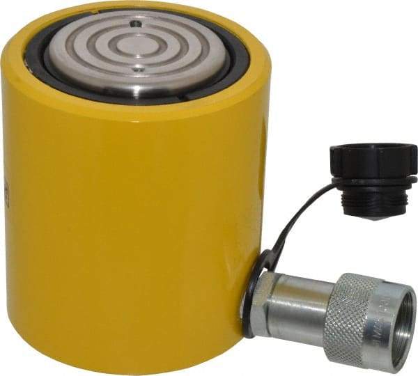 Enerpac - 30 Ton, 2.44" Stroke, 15.82 Cu In Oil Capacity, Portable Hydraulic Low Profile Cylinder - 6.49 Sq In Effective Area, 4.63" Lowered Ht., 7.06" Max Ht., 2.88" Cyl Bore Diam, 2.62" Plunger Rod Diam, 10,000 Max psi - Industrial Tool & Supply