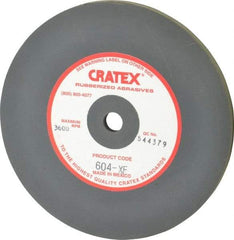 Cratex - 6" Diam x 1/2" Hole x 1/4" Thick, Surface Grinding Wheel - Silicon Carbide, Extra Fine Grade, 3,600 Max RPM, Rubber Bond, No Recess - Industrial Tool & Supply