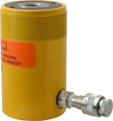 Enerpac - 12 Ton, 1.63" Stroke, 4.49 Cu In Oil Capacity, Portable Hydraulic Hollow Hole Cylinder - 2.76 Sq In Effective Area, 4.75" Lowered Ht., 6.38" Max Ht., 2.13" Cyl Bore Diam, 1.38" Plunger Rod Diam, 10,000 Max psi - Industrial Tool & Supply