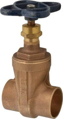NIBCO - 2" Pipe, Class 125, Soldered Bronze Solid Wedge Stem Gate Valve - 200 WOG, 125 WSP, Screw-In Bonnet - Industrial Tool & Supply