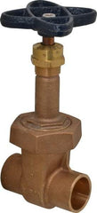 NIBCO - 1" Pipe, Class 150, Soldered Bronze Solid Wedge Rising Stem Gate Valve - 300 WOG, 150 WSP, Bolted Bonnet - Industrial Tool & Supply