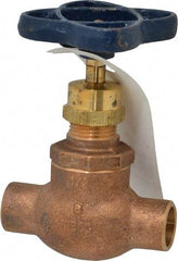 NIBCO - 1/2" Pipe, Soldered Ends, Bronze Integral Globe Valve - PTFE Disc, Screw-In Bonnet, 200 psi WOG, 125 psi WSP, Class 125 - Industrial Tool & Supply