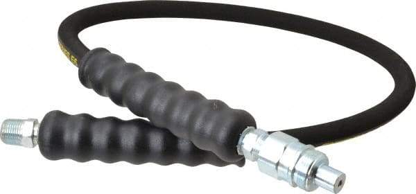Enerpac - 1/4" Inside Diam x 3/8 NPT 3' Hydraulic Pump Hose - 10,000 psi, AH-604 Opposite End, Rubber - Industrial Tool & Supply